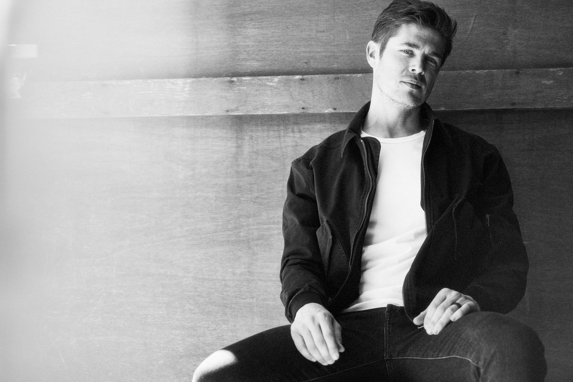 DILLON MID-CENTURY TWILL BOMBER JACKET