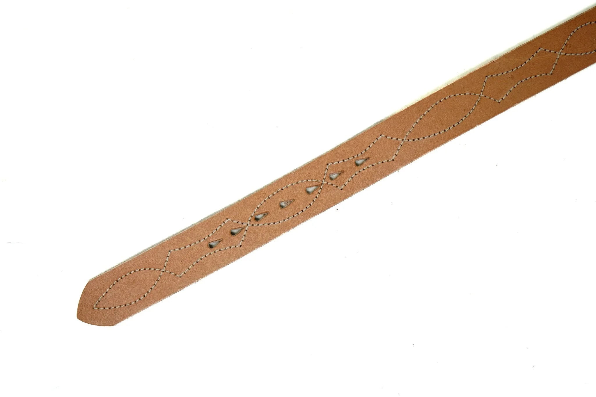 Embroidered Lucky Belt 1 1/4" - Veg Tan