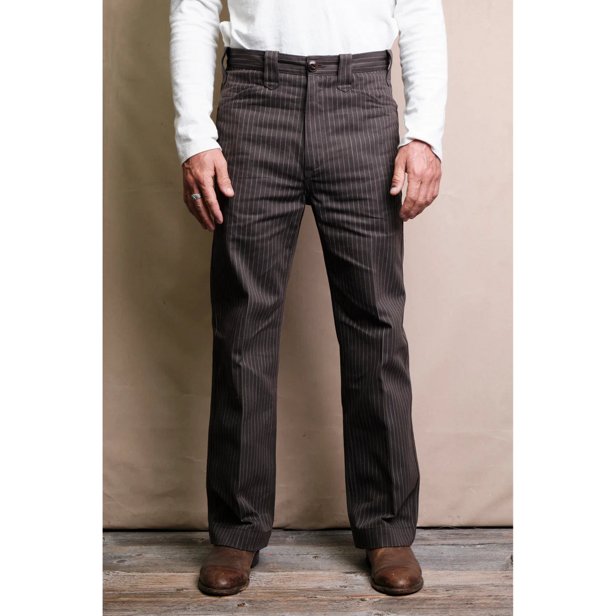 DUSTER PANT BROWN STRIPE