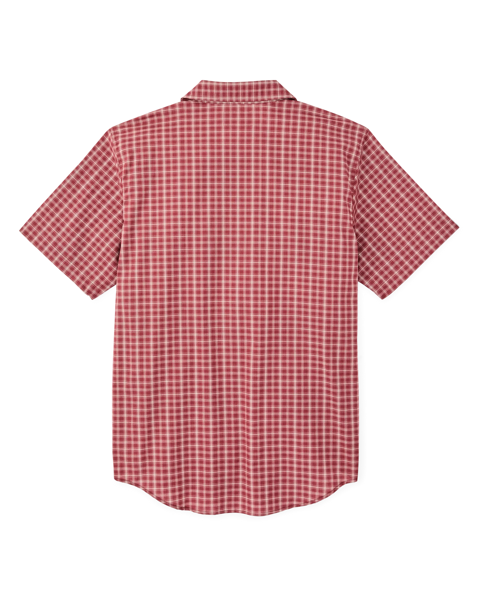 Twin Lakes Short Sleeve Sport Shirt - Brick / Cream Plaid