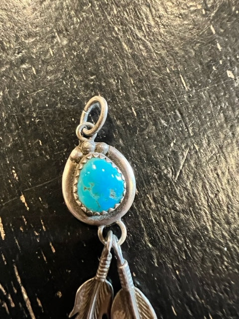 E. Largo Signed Sterling and Turquoise Pendant