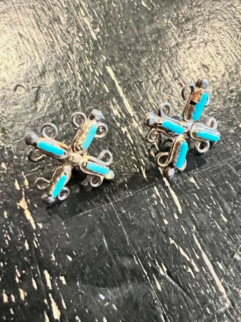 Vintage Sterling and Turquoise Earrings