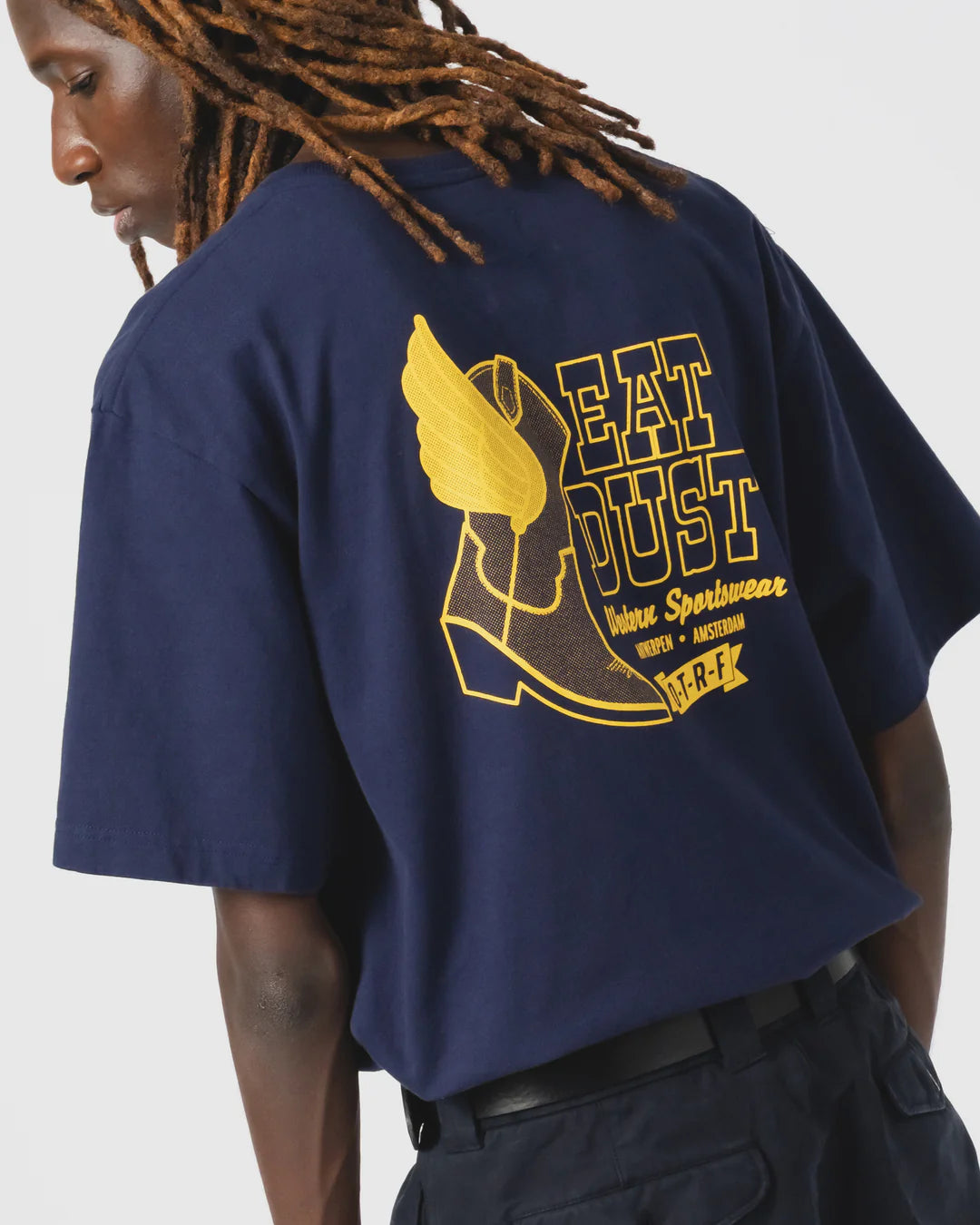 Flying Boots Tee Open End Indigo