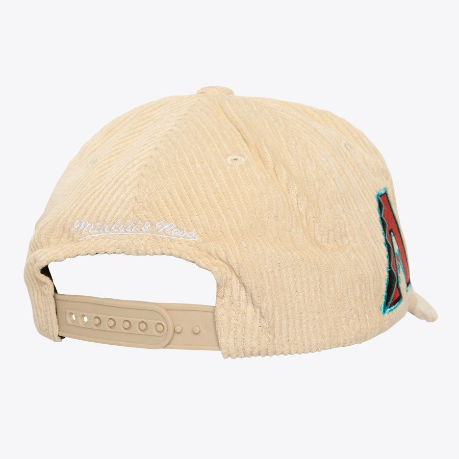 Cream Arizona Diamondbacks Corduroy Deadstock Snapback Hat (Black Letters)