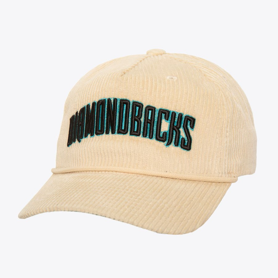 Cream Arizona Diamondbacks Corduroy Deadstock Snapback Hat (Black Letters)
