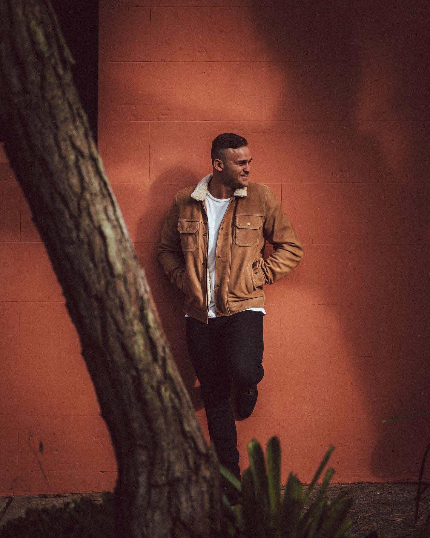 BYRON NUBUCK LEATHER MOTORCYCLE JACKET