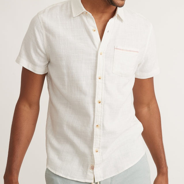 Short Sleeve Stretch Selvage Shirt in Natural