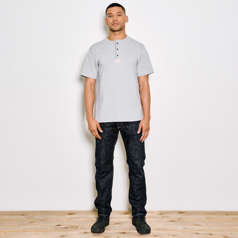 FRONTIER HENLEY T-SHIRT - HEATHER GRAY