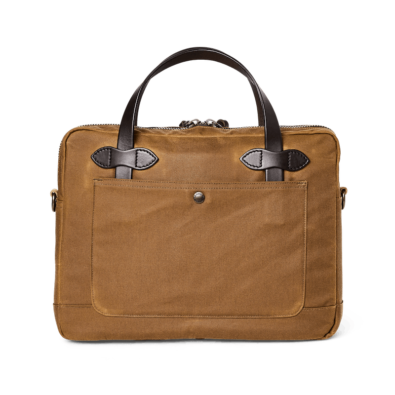 TIN CLOTH COMPACT BRIEFCASE - DARK TAN