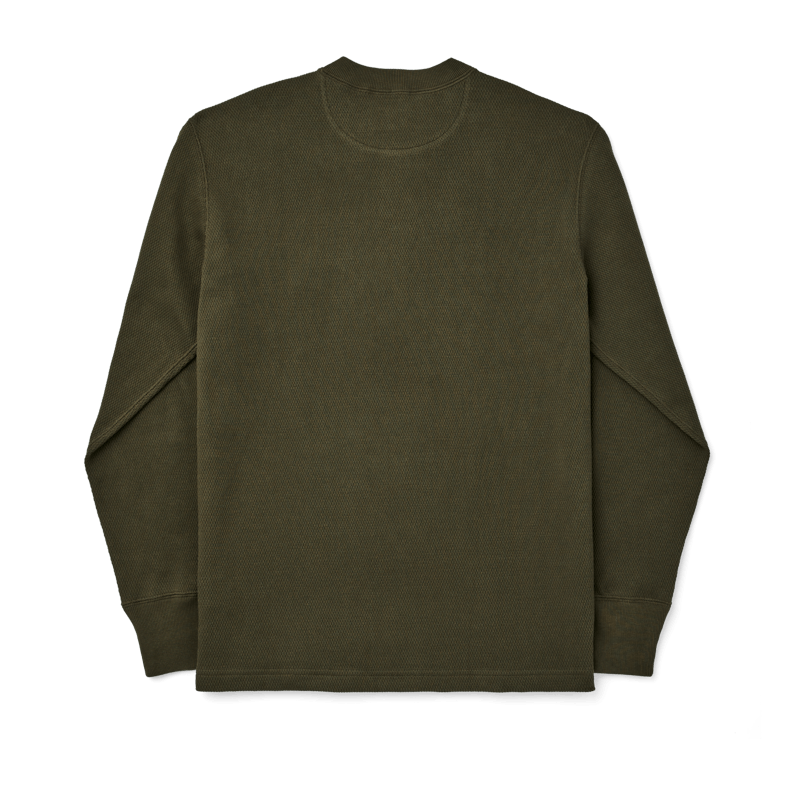 WAFFLE KNIT HENLEY - Mossrock