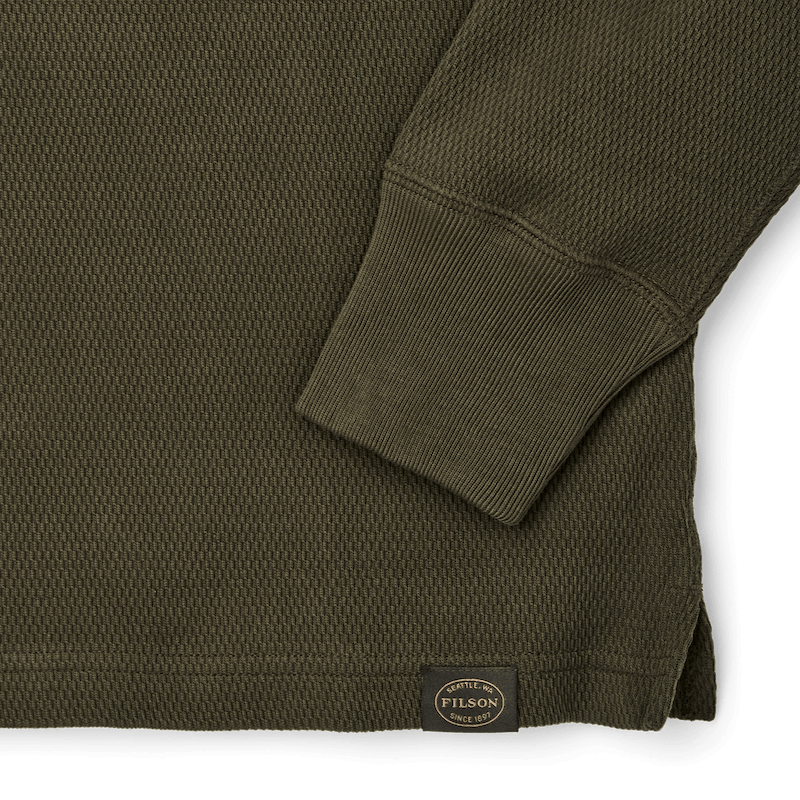 WAFFLE KNIT HENLEY - Mossrock