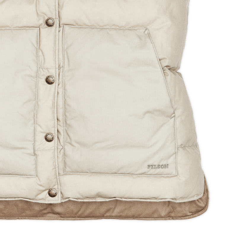 Women's Waxed Down Vest - Light Tan