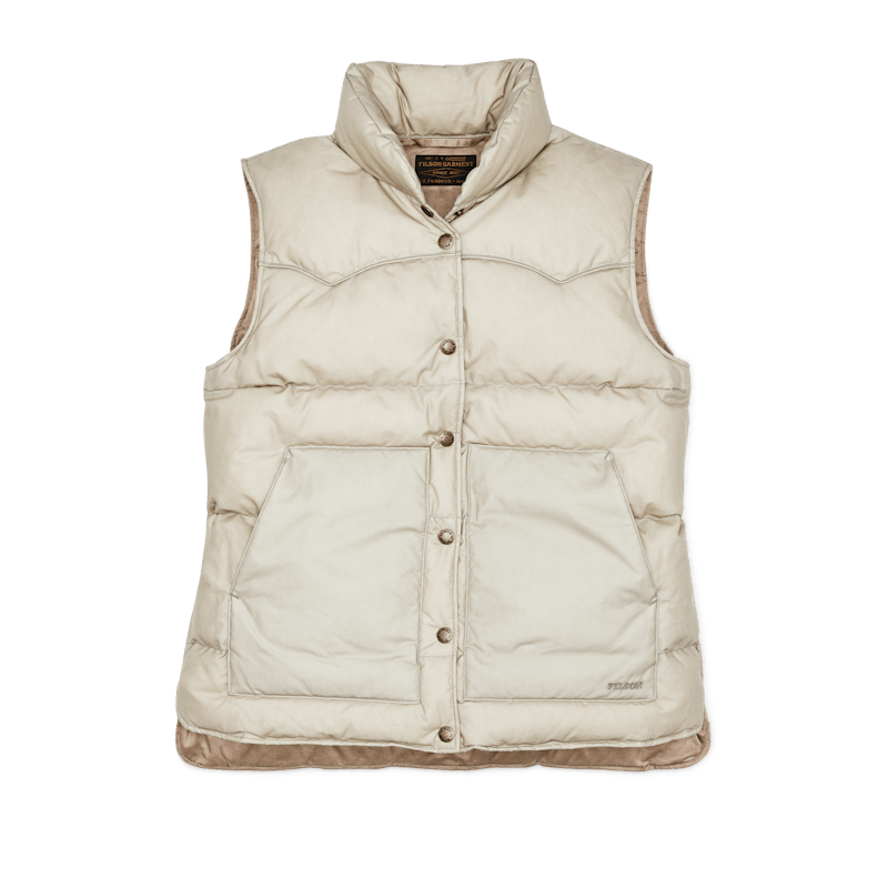 Women's Waxed Down Vest - Light Tan