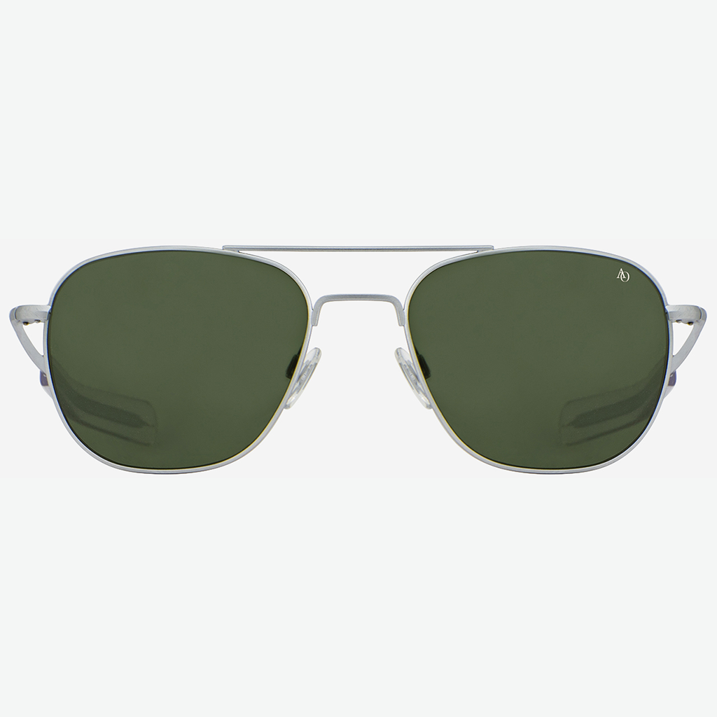 Original Pilot - Silver/Green Glass-Polarized