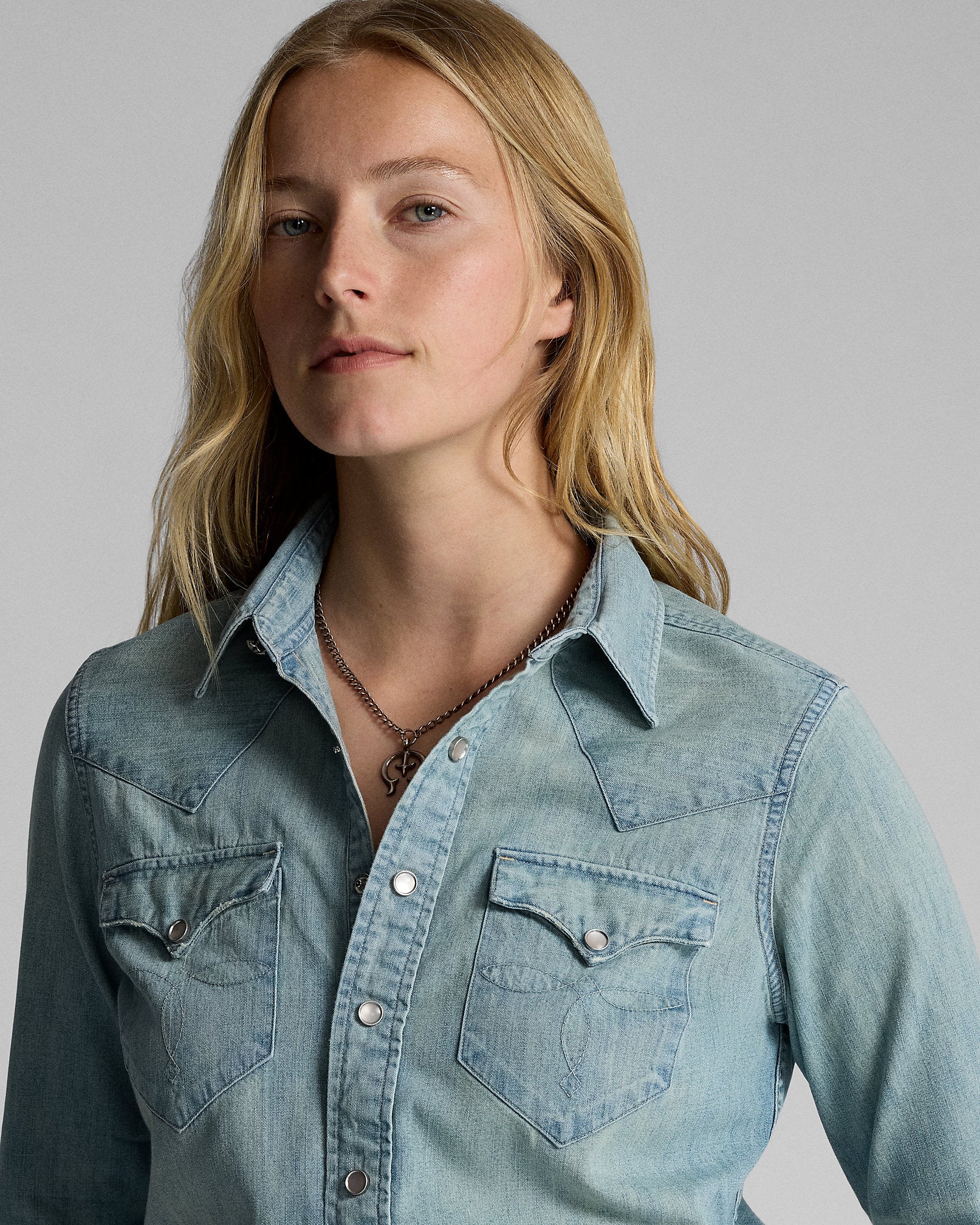 RRL Indigo Denim Western Shirt