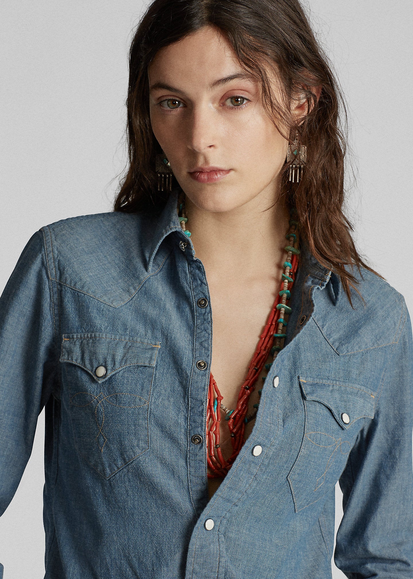 Indigo Chambray Western Shirt