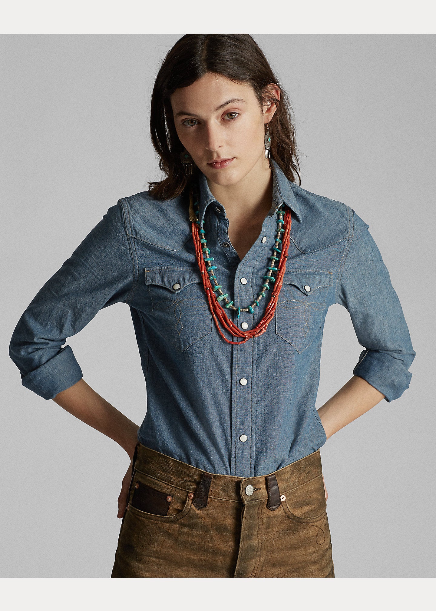 Indigo Chambray Western Shirt