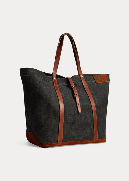 RRL Leather-Trim Denim Tote