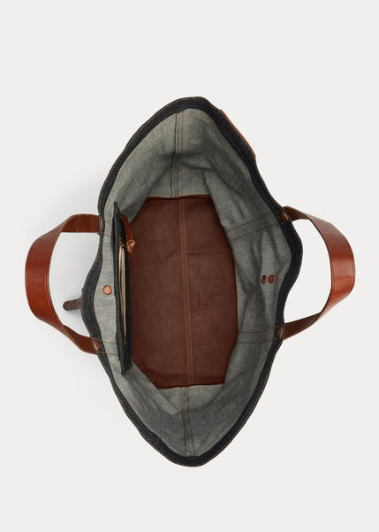 RRL Leather-Trim Denim Tote