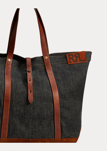RRL Leather-Trim Denim Tote