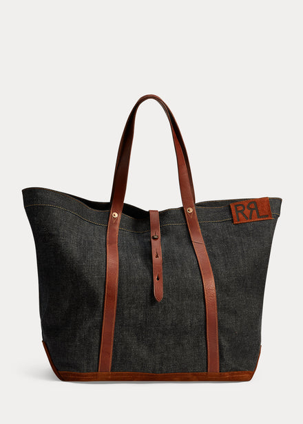 RRL Leather-Trim Denim Tote
