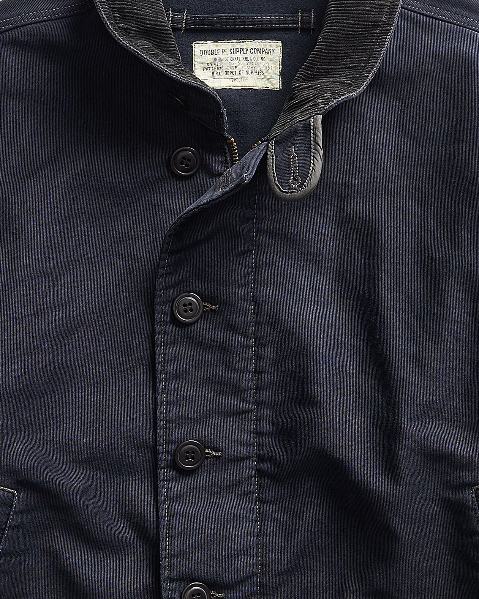 RRL Corduroy-Collar Cotton Deck Jacket - Dark Navy