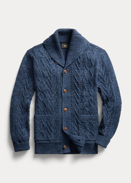RRL Aran-Knit Cotton Cardigan