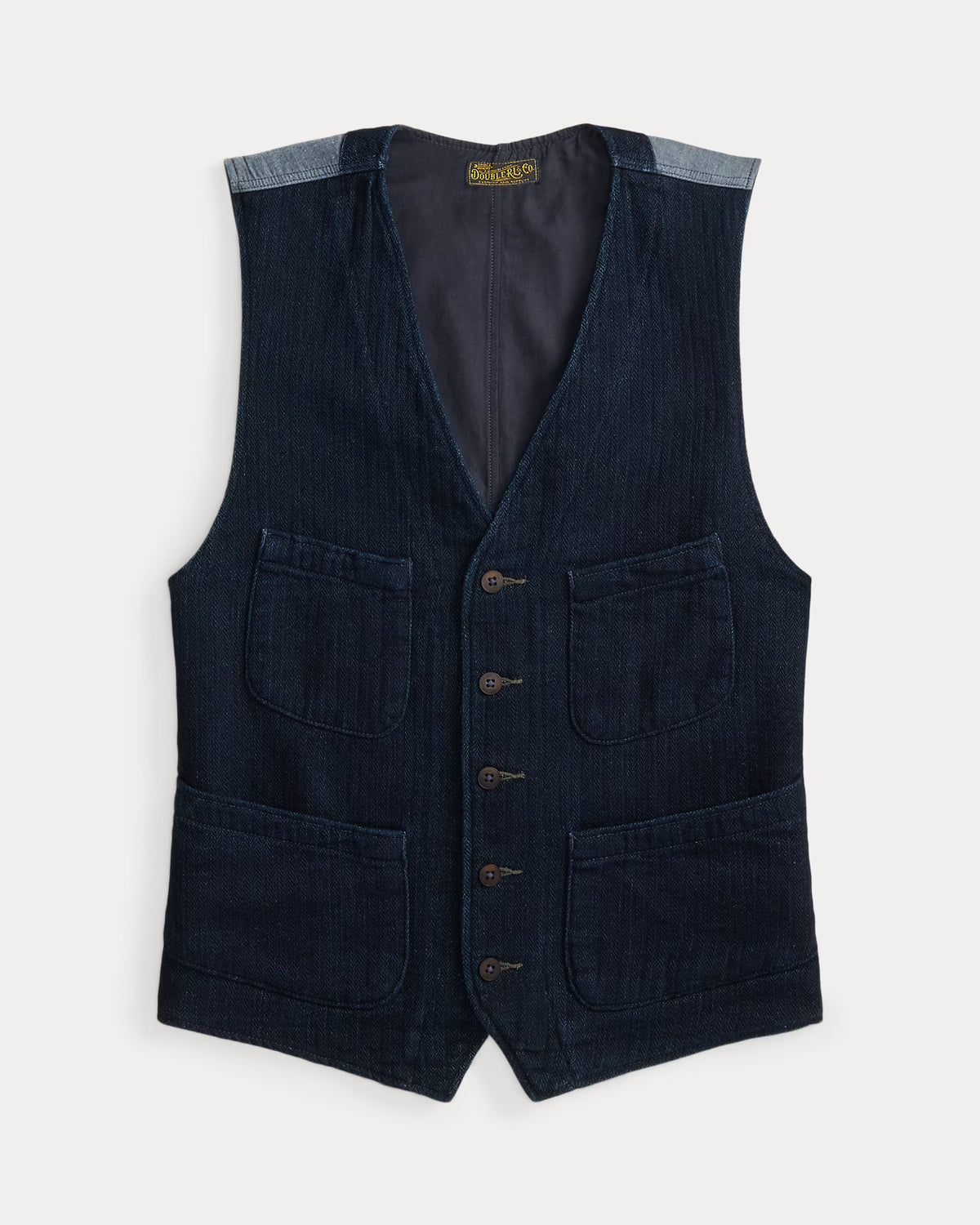 RRL Indigo Herringbone Vest