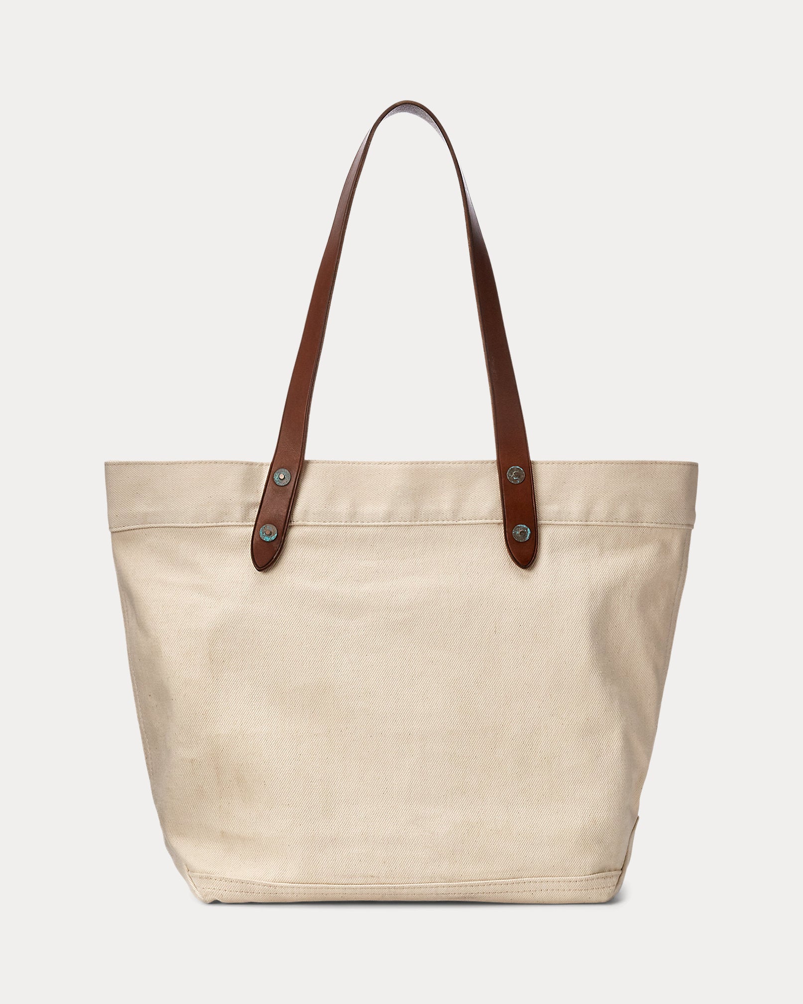 RRL Leather-Trim Twill Tote - Beige