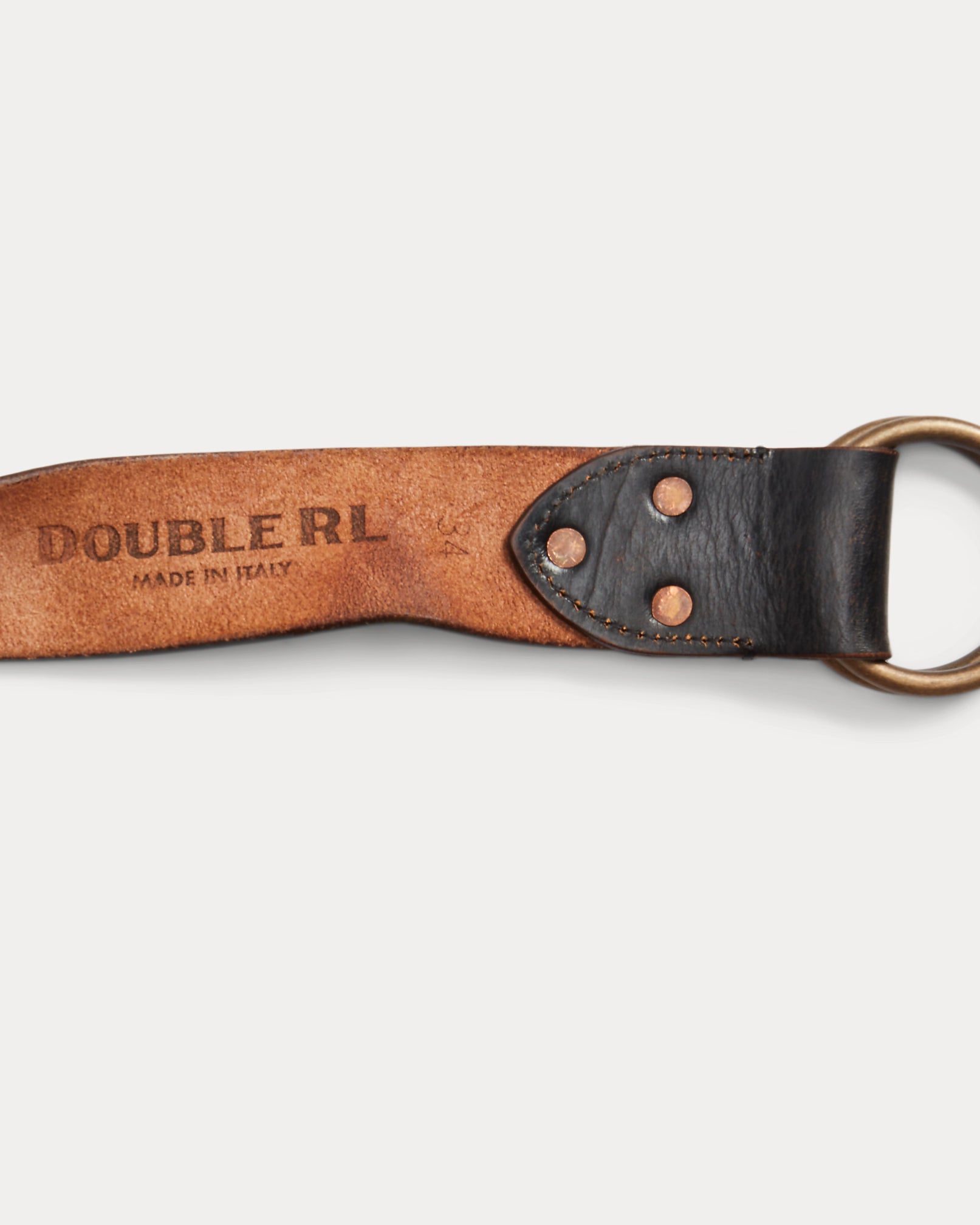 RRL Leather Double–O-Ring Belt
