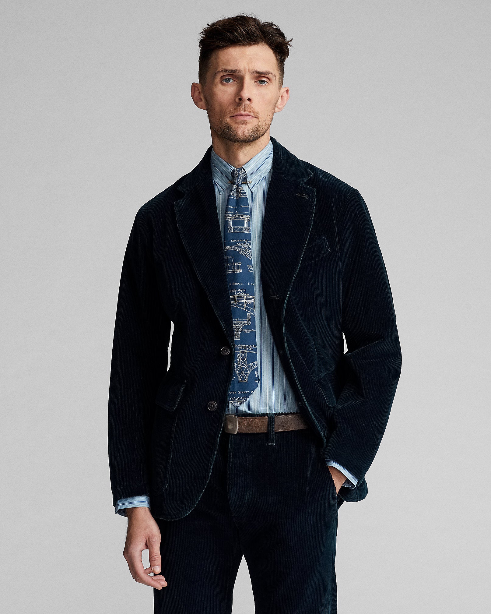 RRL Unconstructed Indigo Corduroy Sport Coat - Indigo