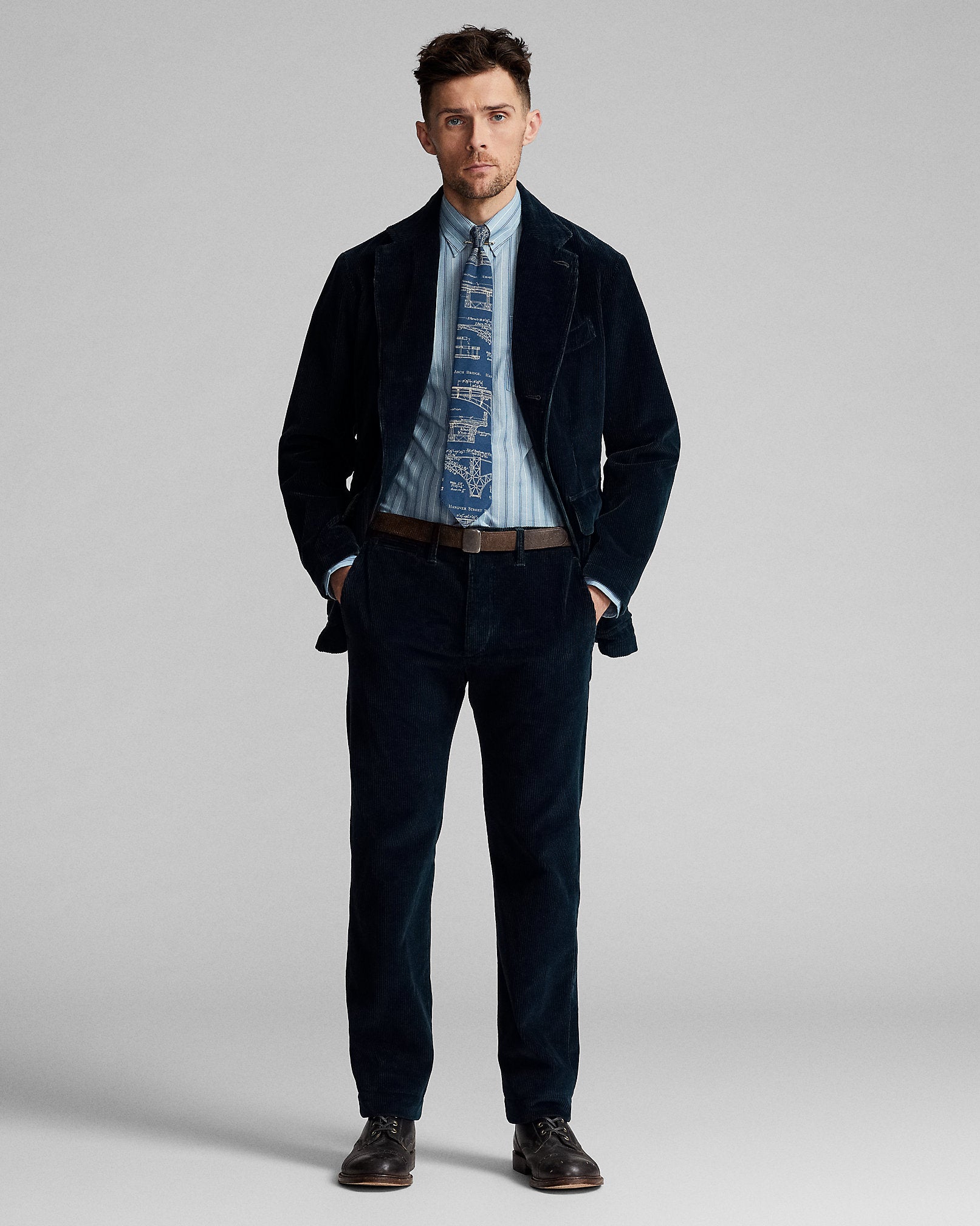 RRL Unconstructed Indigo Corduroy Sport Coat - Indigo