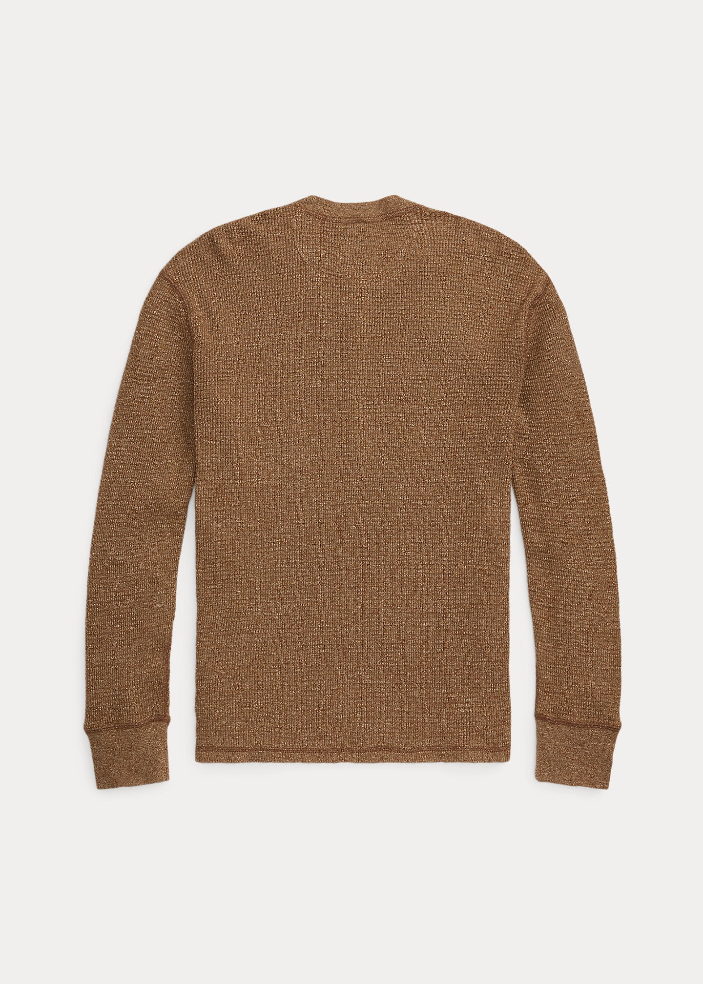 RRL Waffle-Knit Henley Shirt - Brown Heather