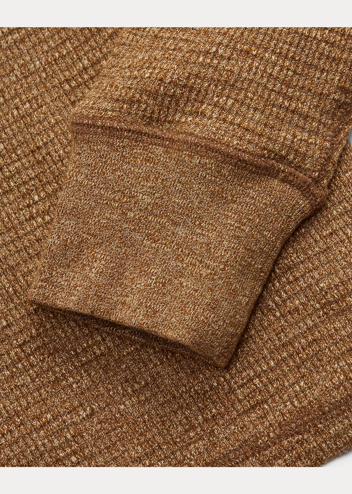 RRL Waffle-Knit Henley Shirt - Brown Heather