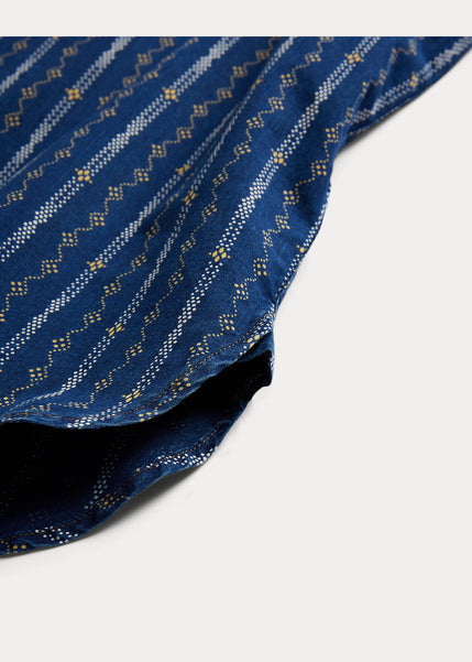 RRl Indigo Print Woven Workshirt