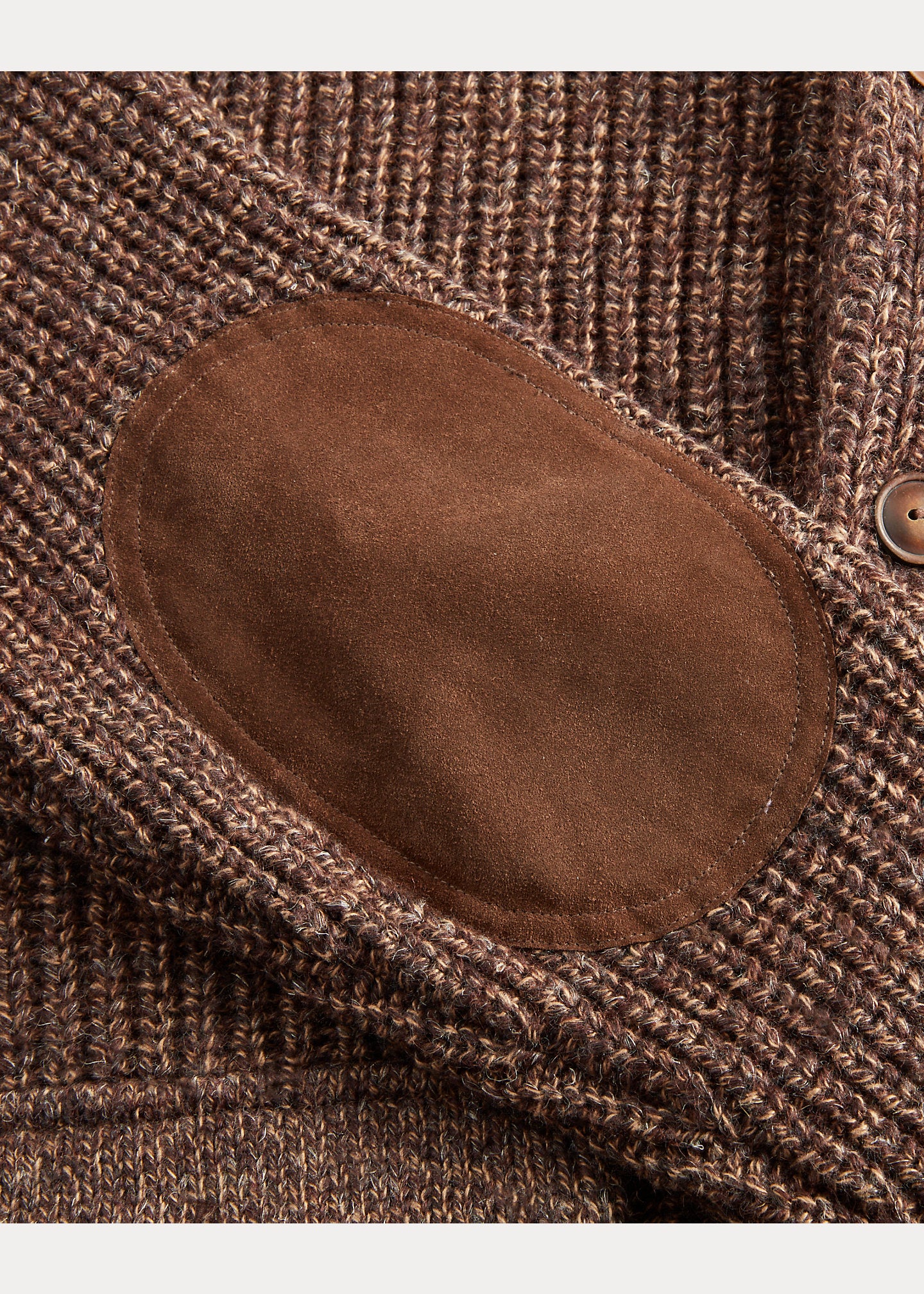 RRL Suede-Trim Marled Shawl Cardigan