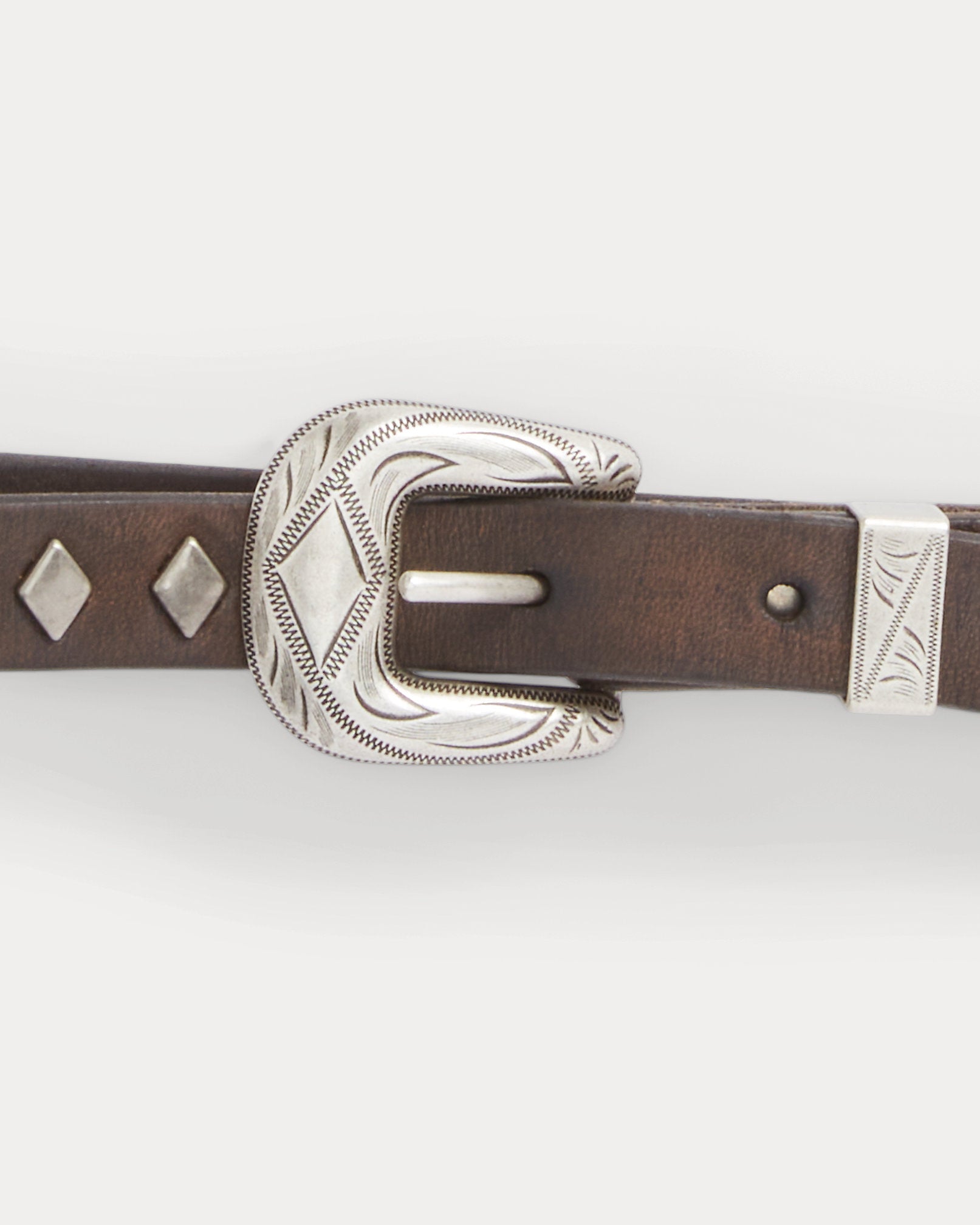 RRL Studded Leather Slim Belt