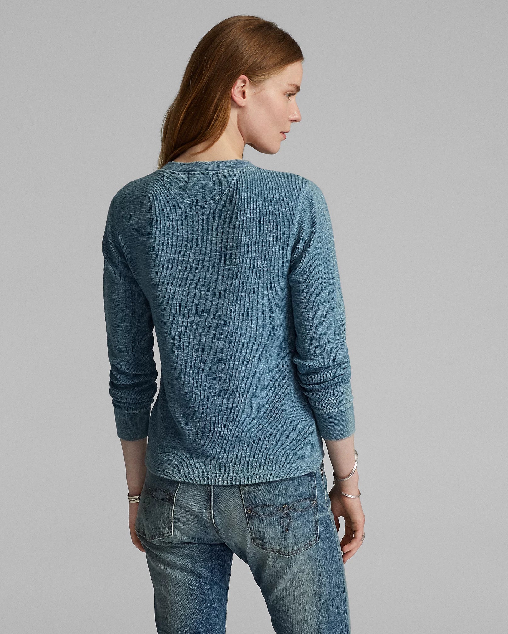 RRL Stretch-Cotton Waffle Henley - Women
