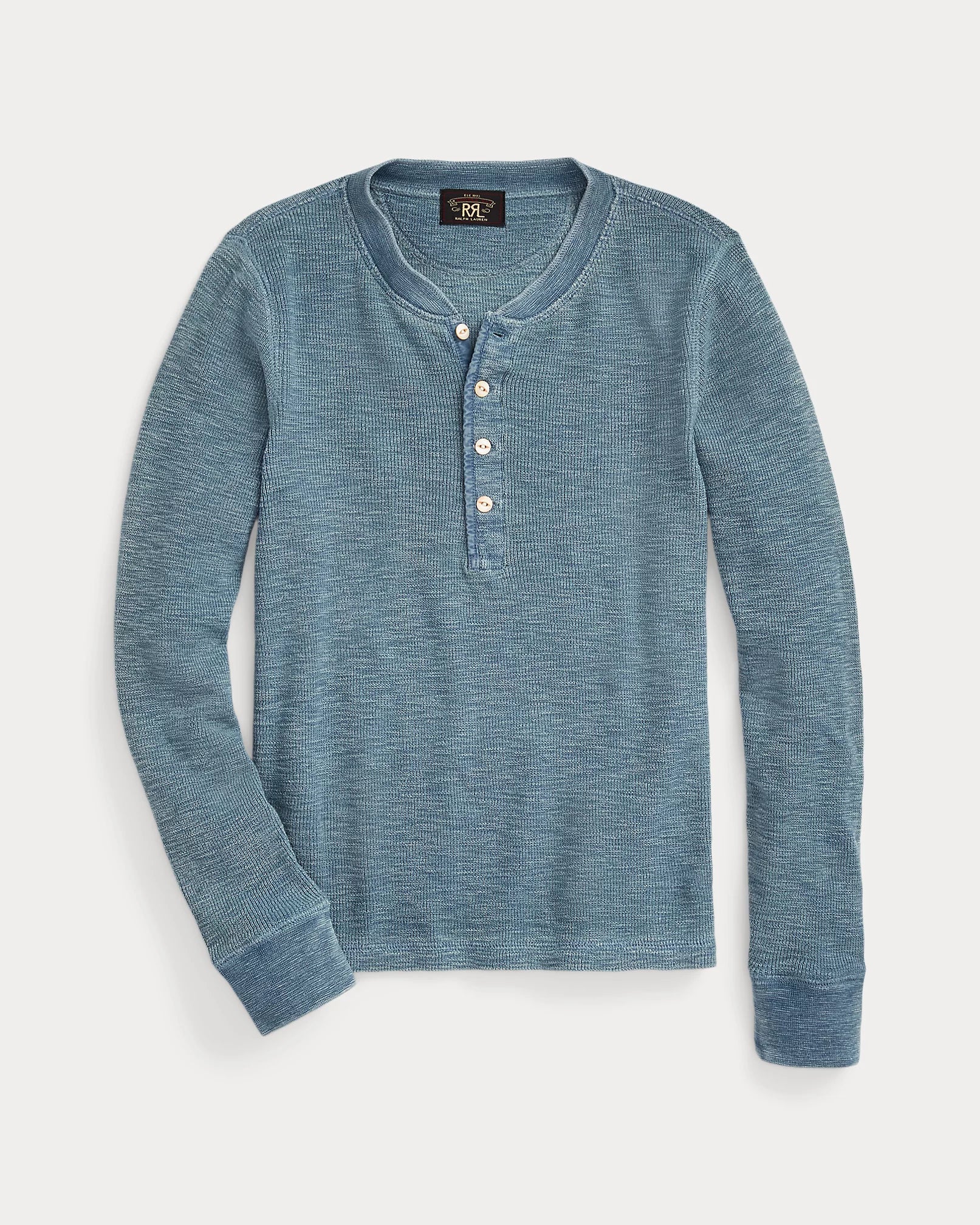 RRL Stretch-Cotton Waffle Henley Women
