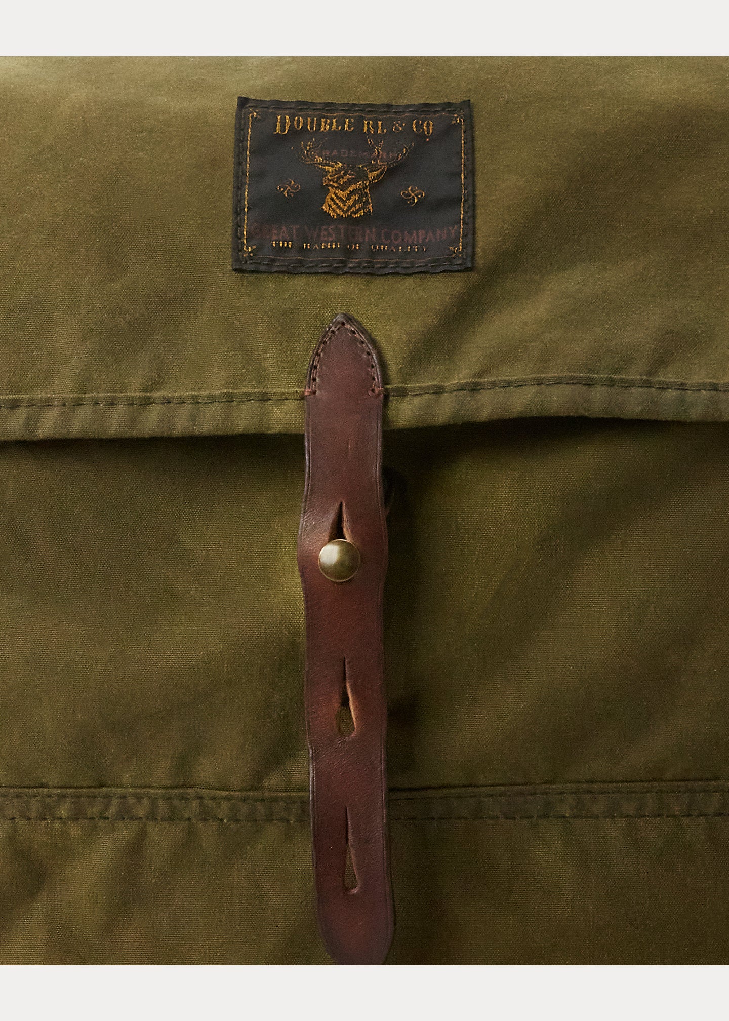 RRL OIL CLOTH/LEATHER AMMUNITION MESSENGER BAG