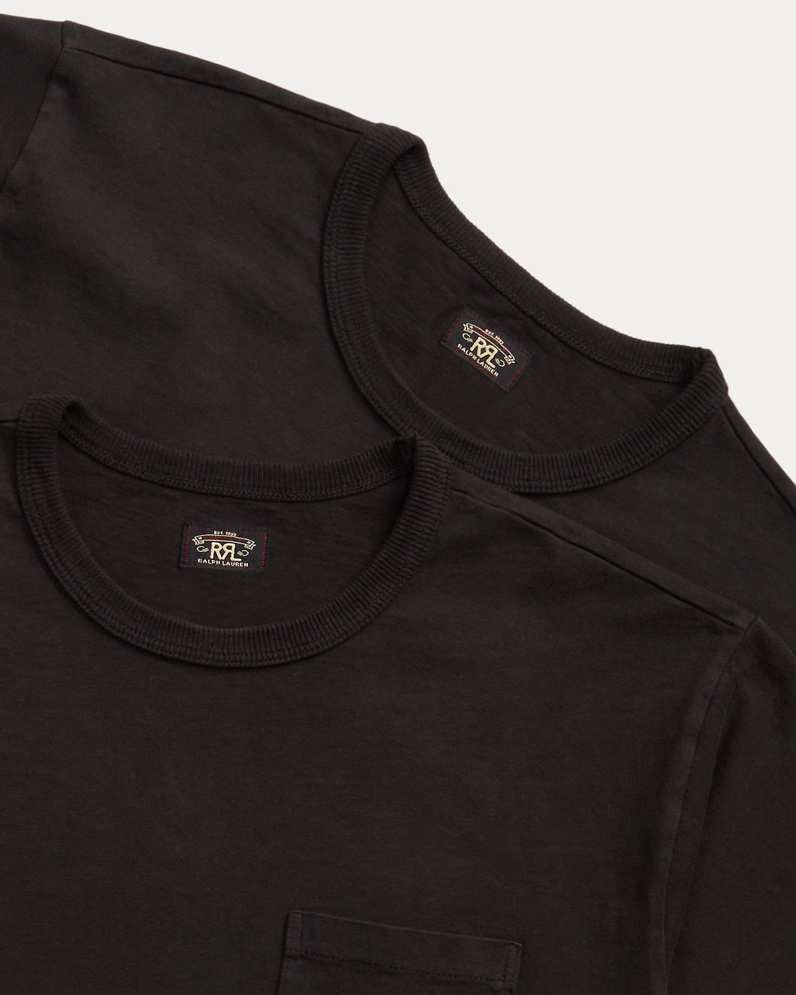 RRL Garment-Dyed Pocket T-Shirt 2-Pack - Black