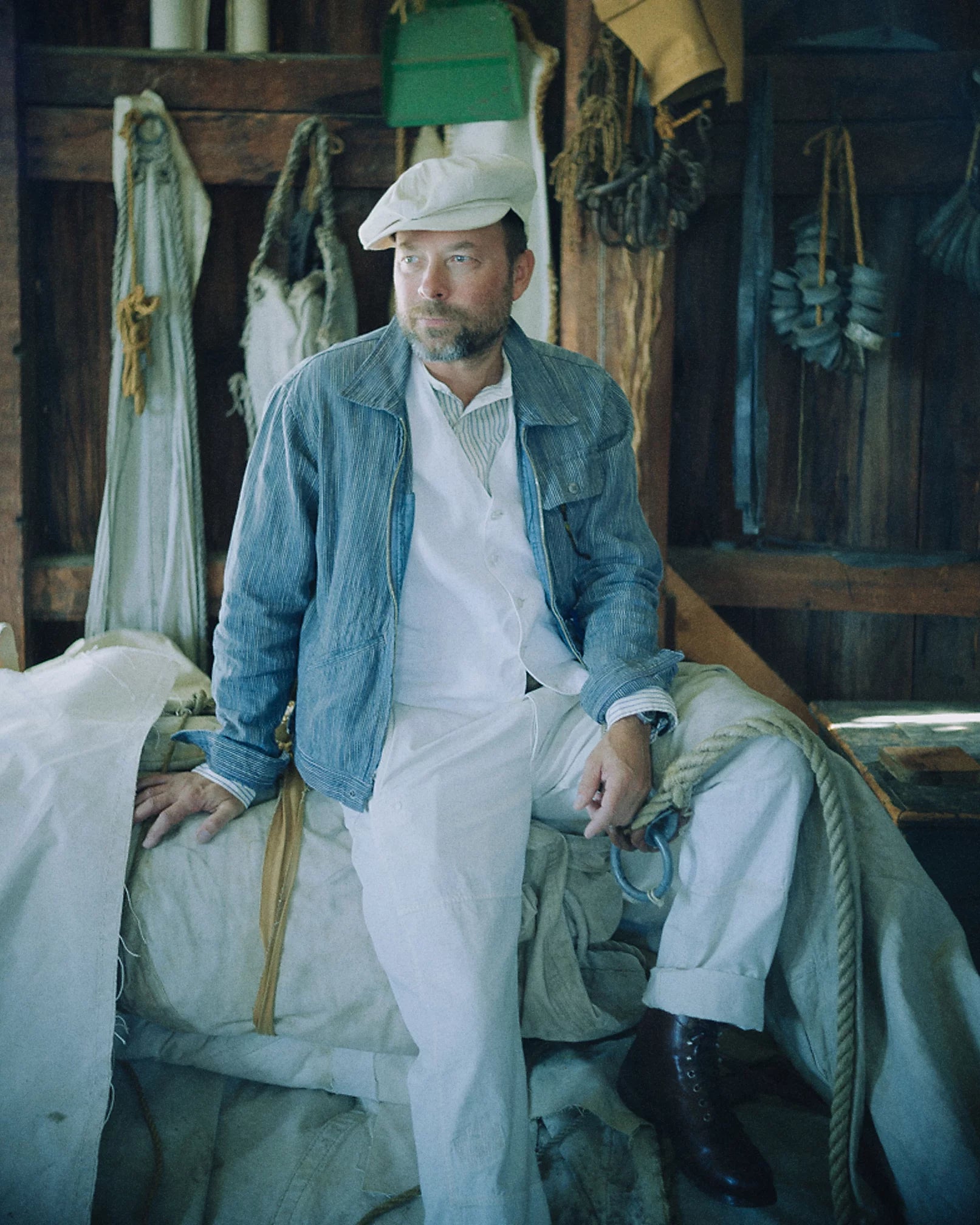 RRL Striped Cotton-Linen Jacket
