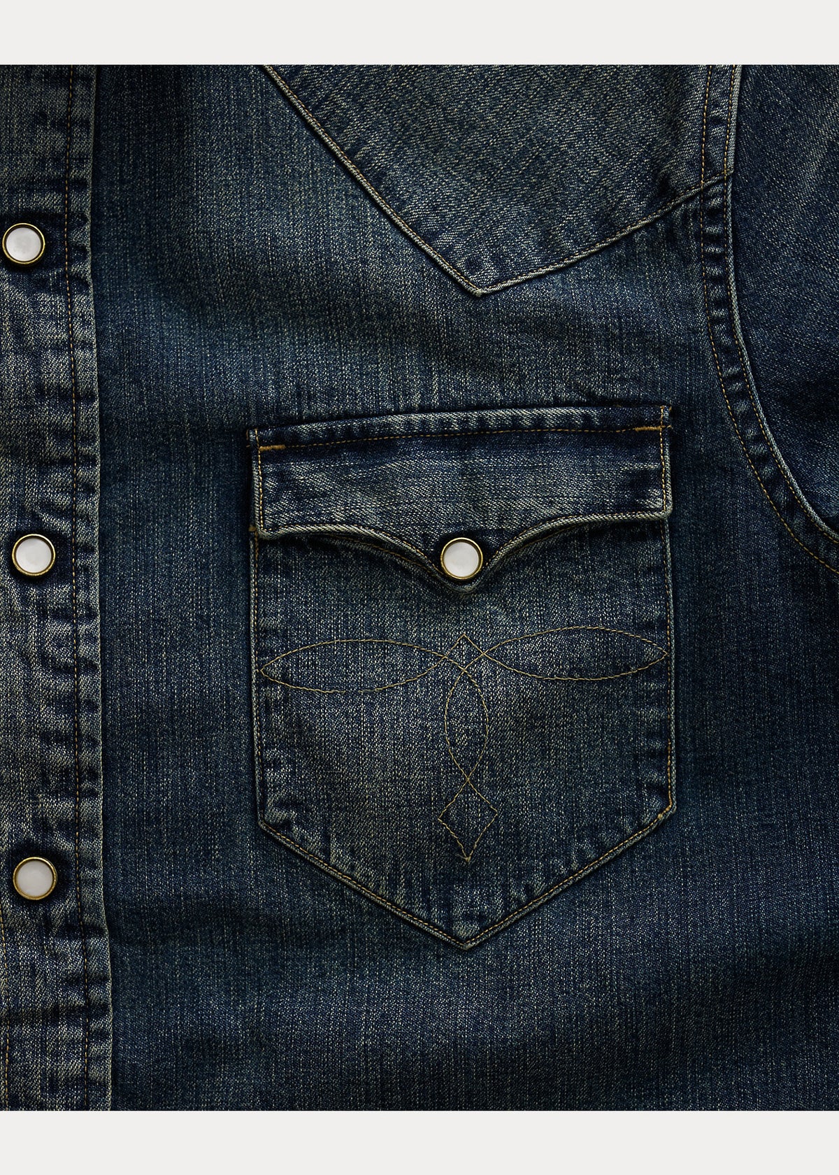RRL Slim Fit Denim Western Shirt