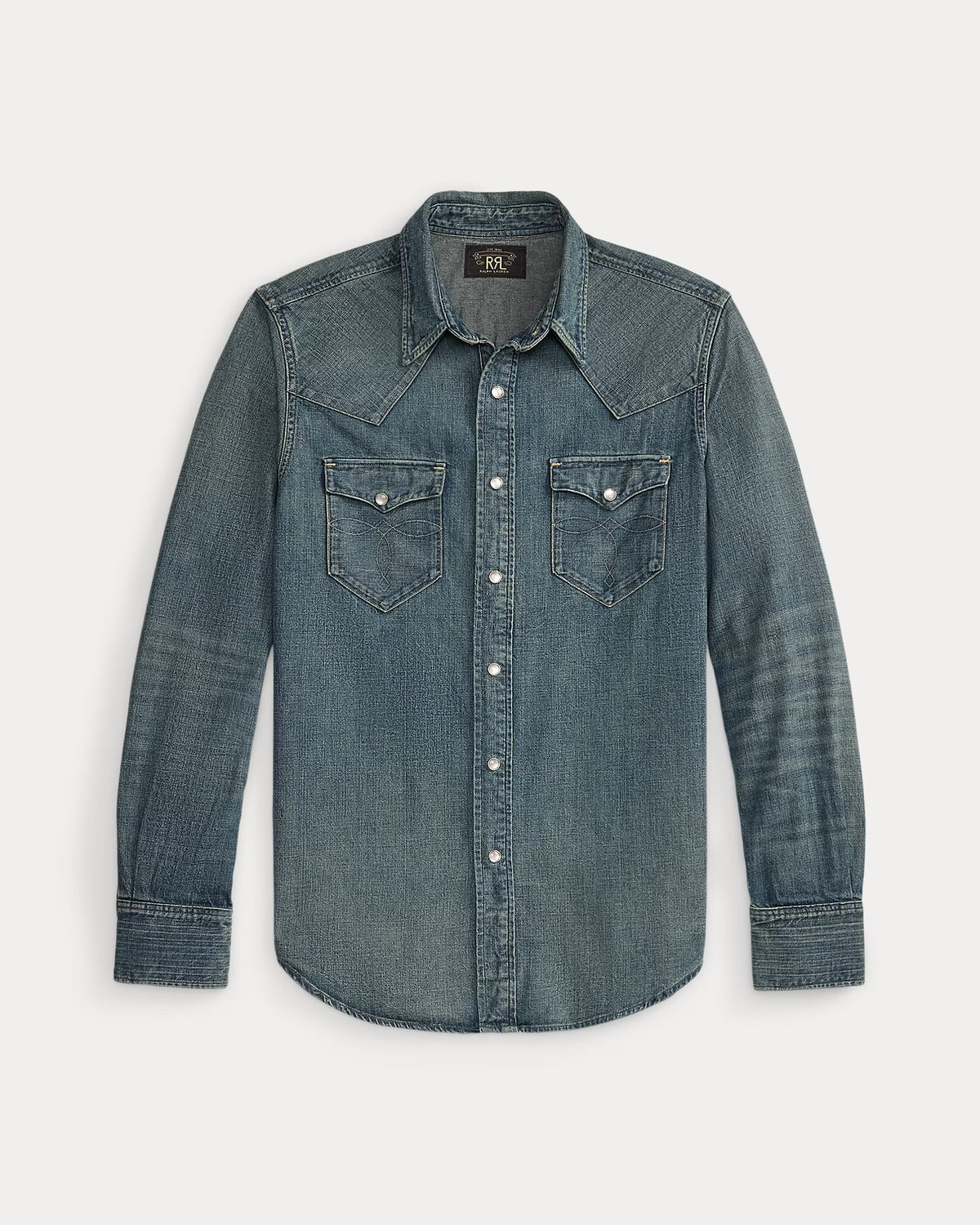 RRL Slim Fit Denim Western Shirt