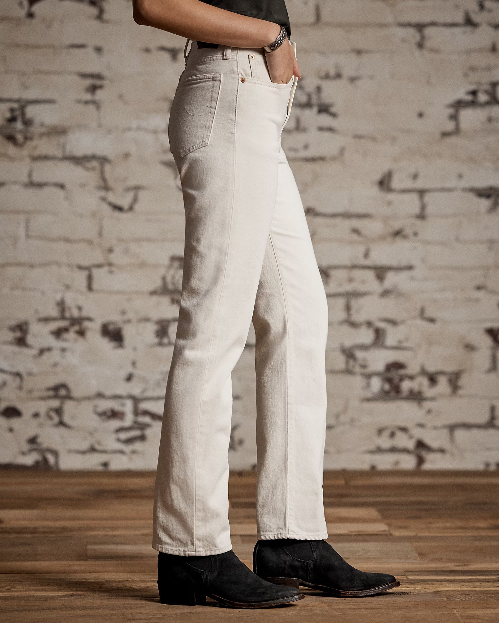 RRL Straight Leg Fit Seeded Natural Jean