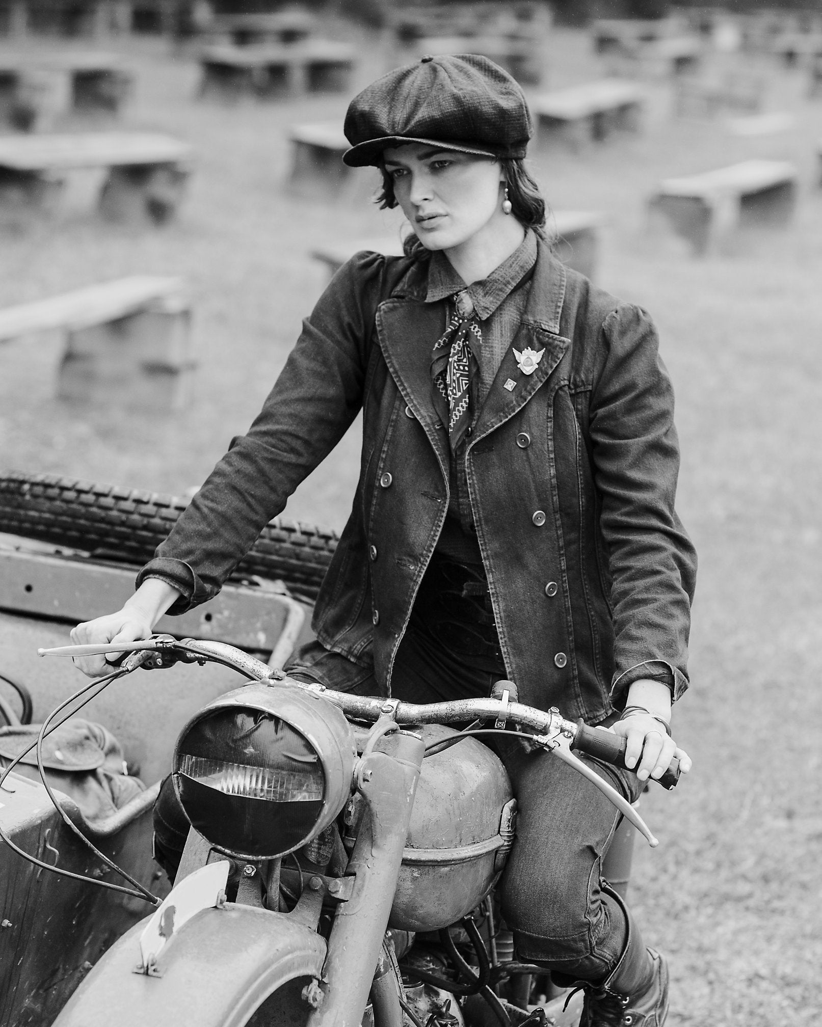 RRL Double-Breasted Black Denim Jacket