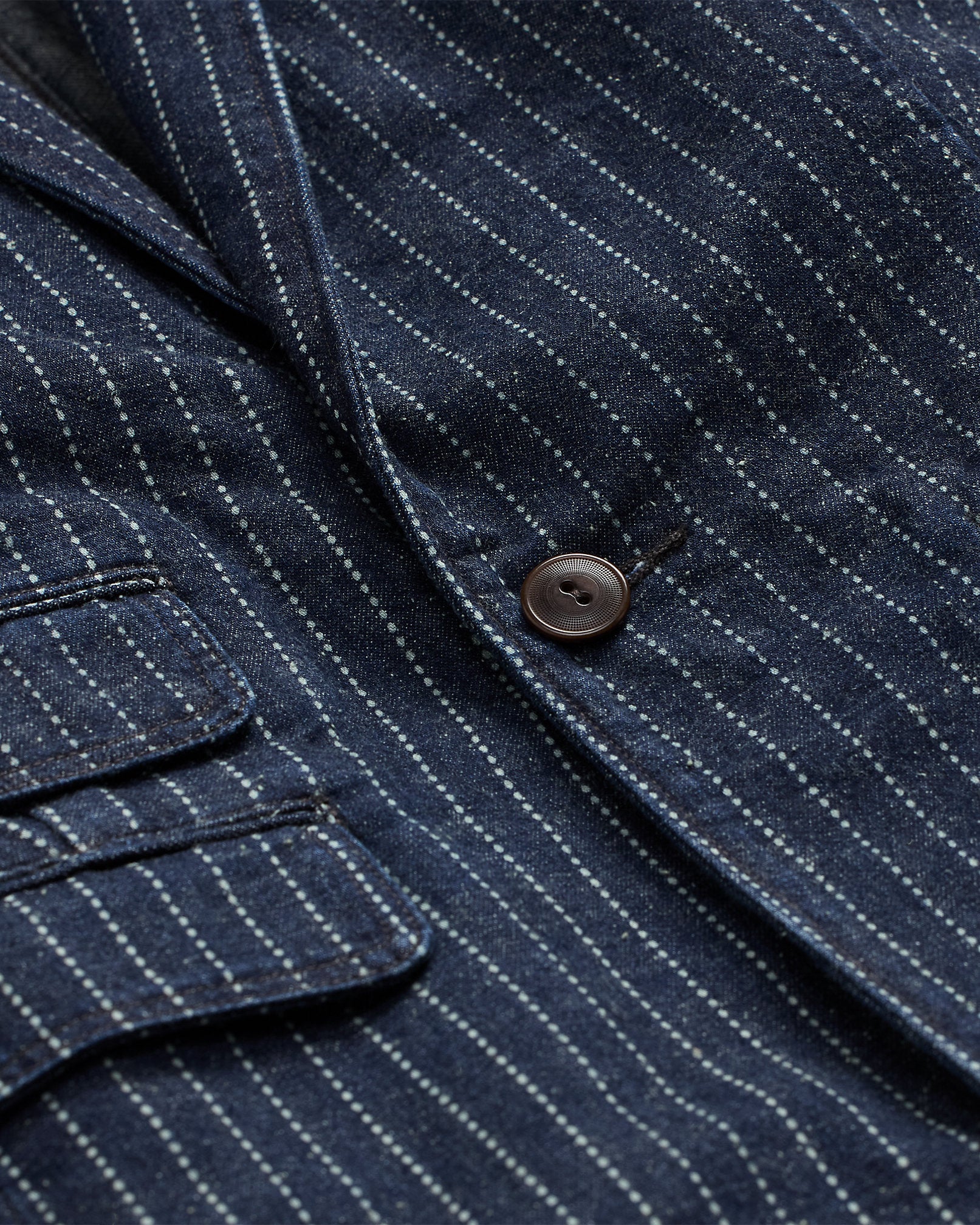 RRL Indigo Dot-Stripe Denim Blazer