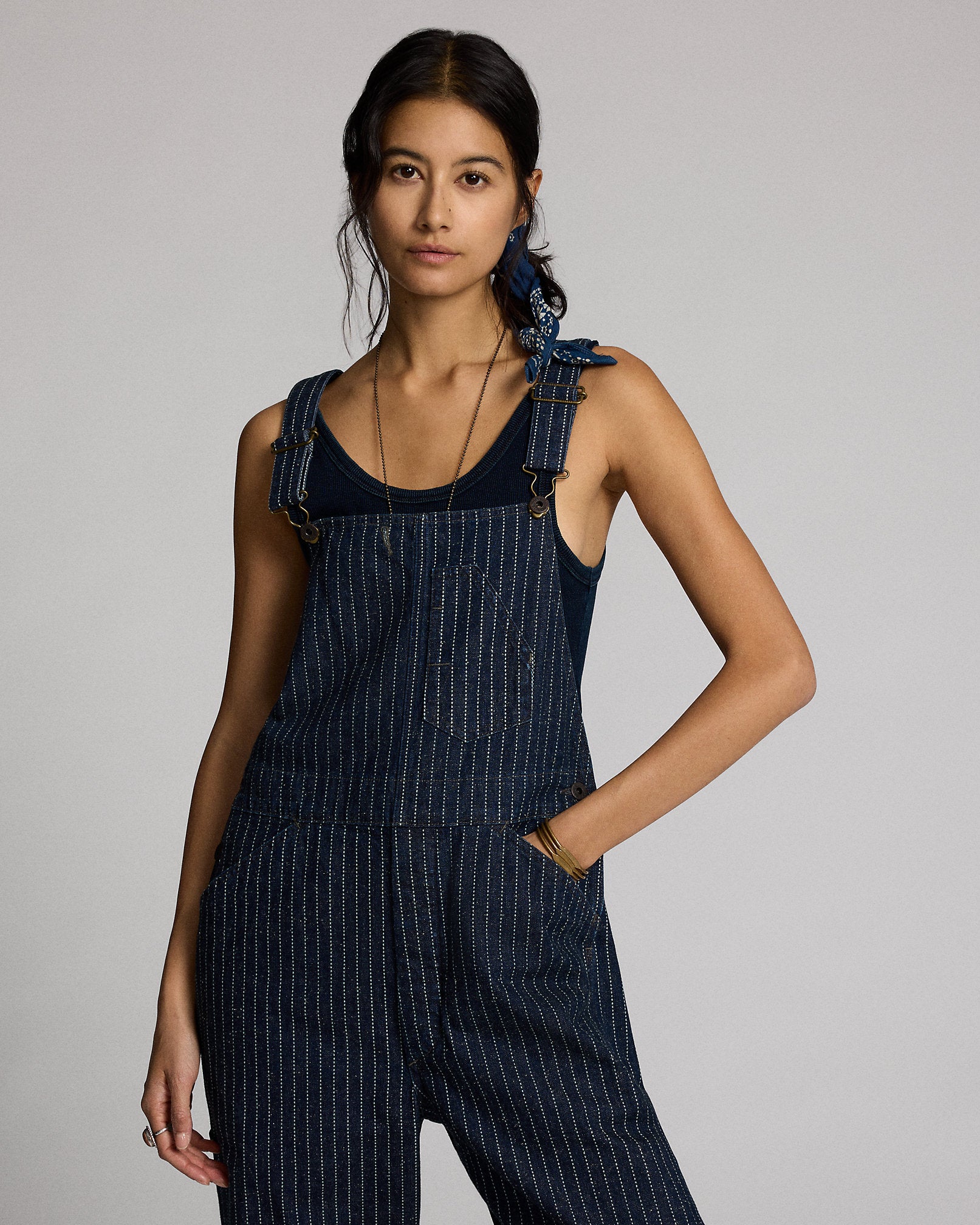 RRL Indigo Dot-Stripe Denim Overall