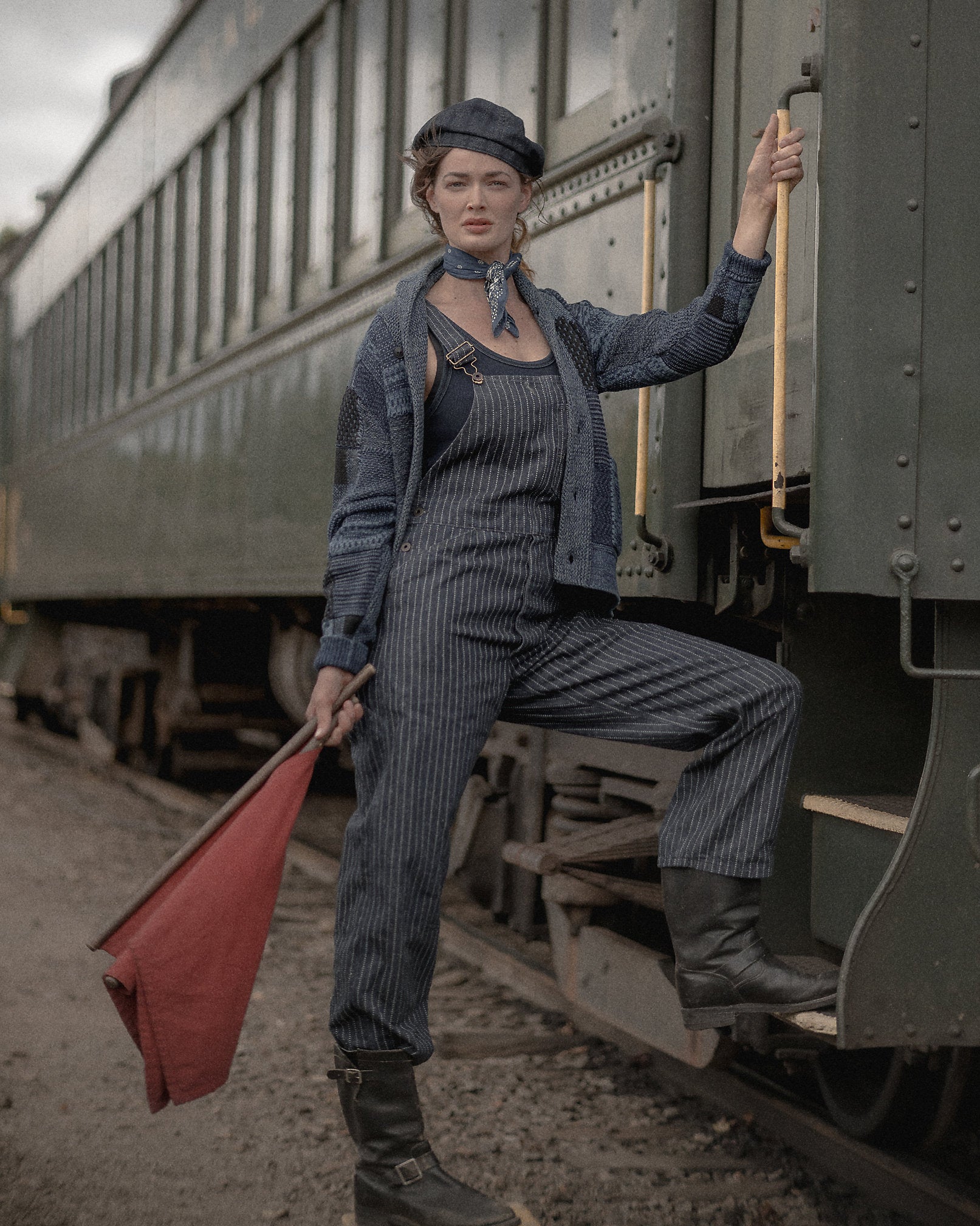 RRL Indigo Dot-Stripe Denim Overall