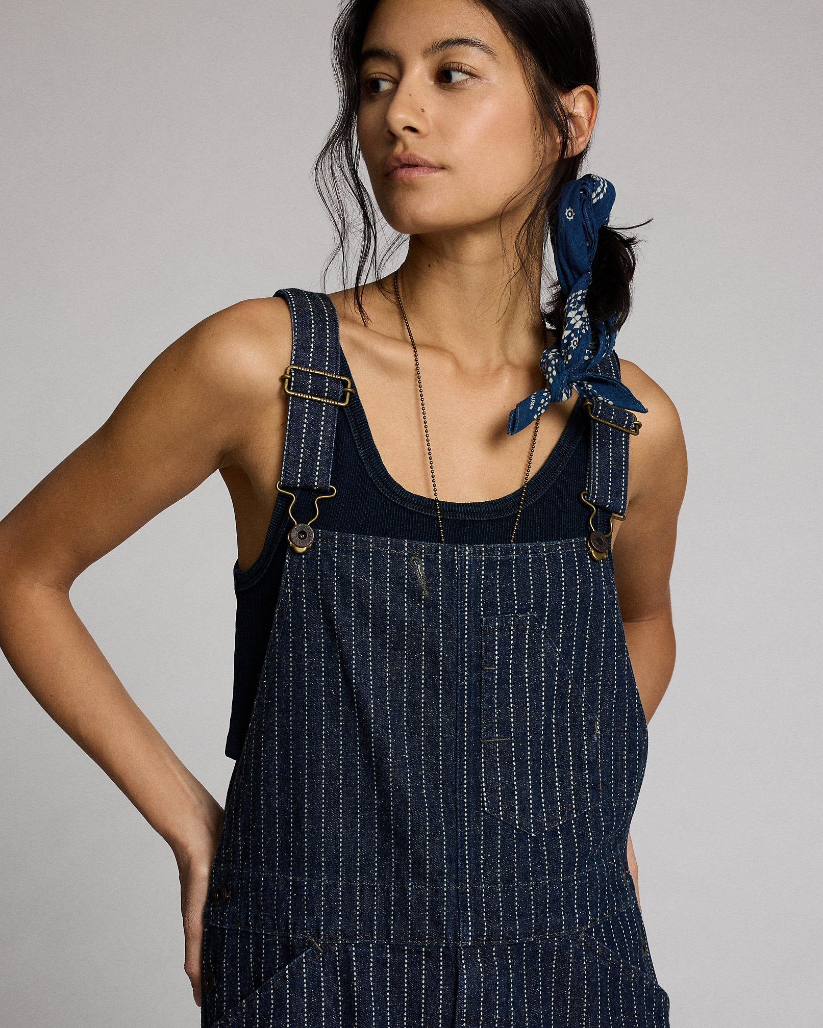 RRL Indigo Dot-Stripe Denim Overall